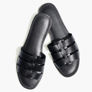 Madewell The Boardwalk Fisherman Slide Sandal in Leather size 7
